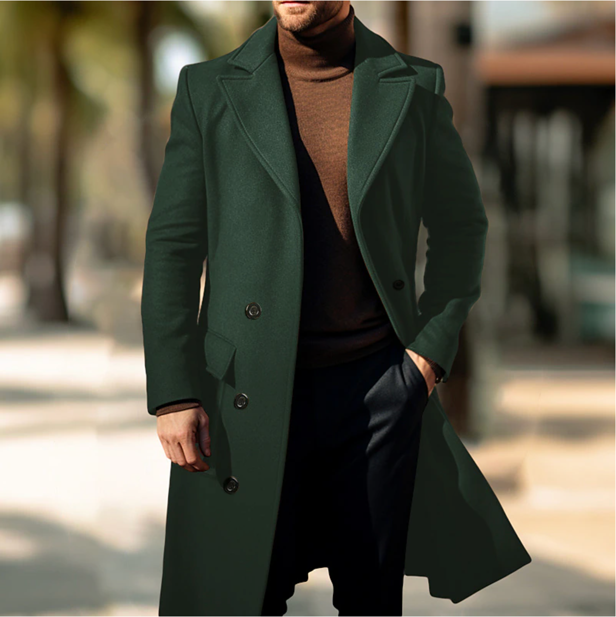 Terrance | Manteau long élégant pour hommes, idéal pour le printemps