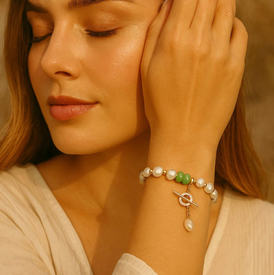 Bracelet de perles d'eau douce et d'aventurine