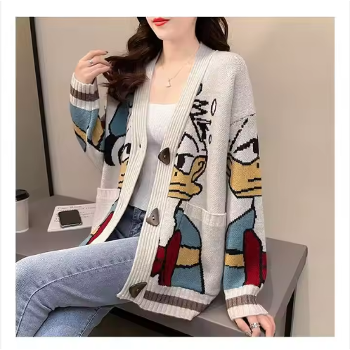 Pull-over Indie Cartoon pour femmes | Chaud