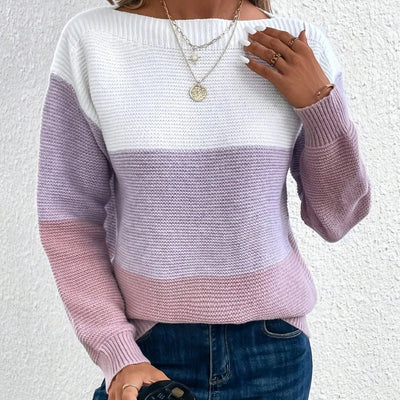 ArtelierDeRoche™ | Élégant pull-over patchwork tricolore