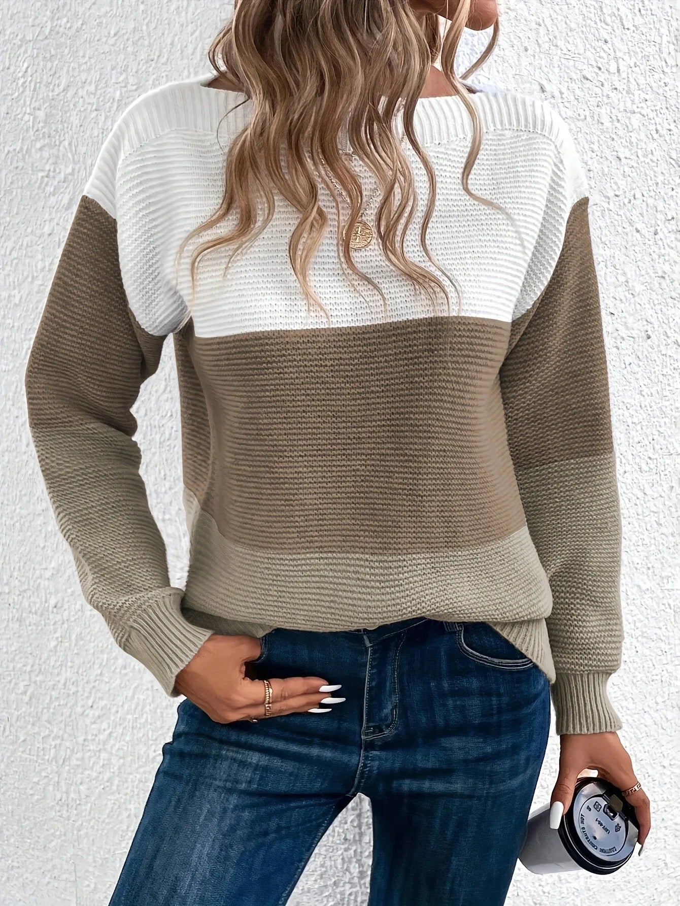 ArtelierDeRoche™ | Élégant pull-over patchwork tricolore
