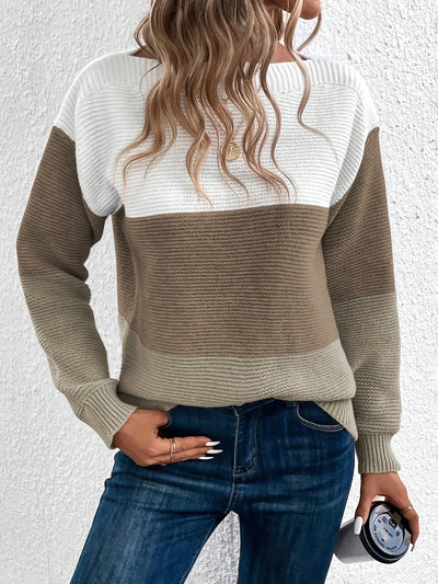 ArtelierDeRoche™ | Élégant pull-over patchwork tricolore