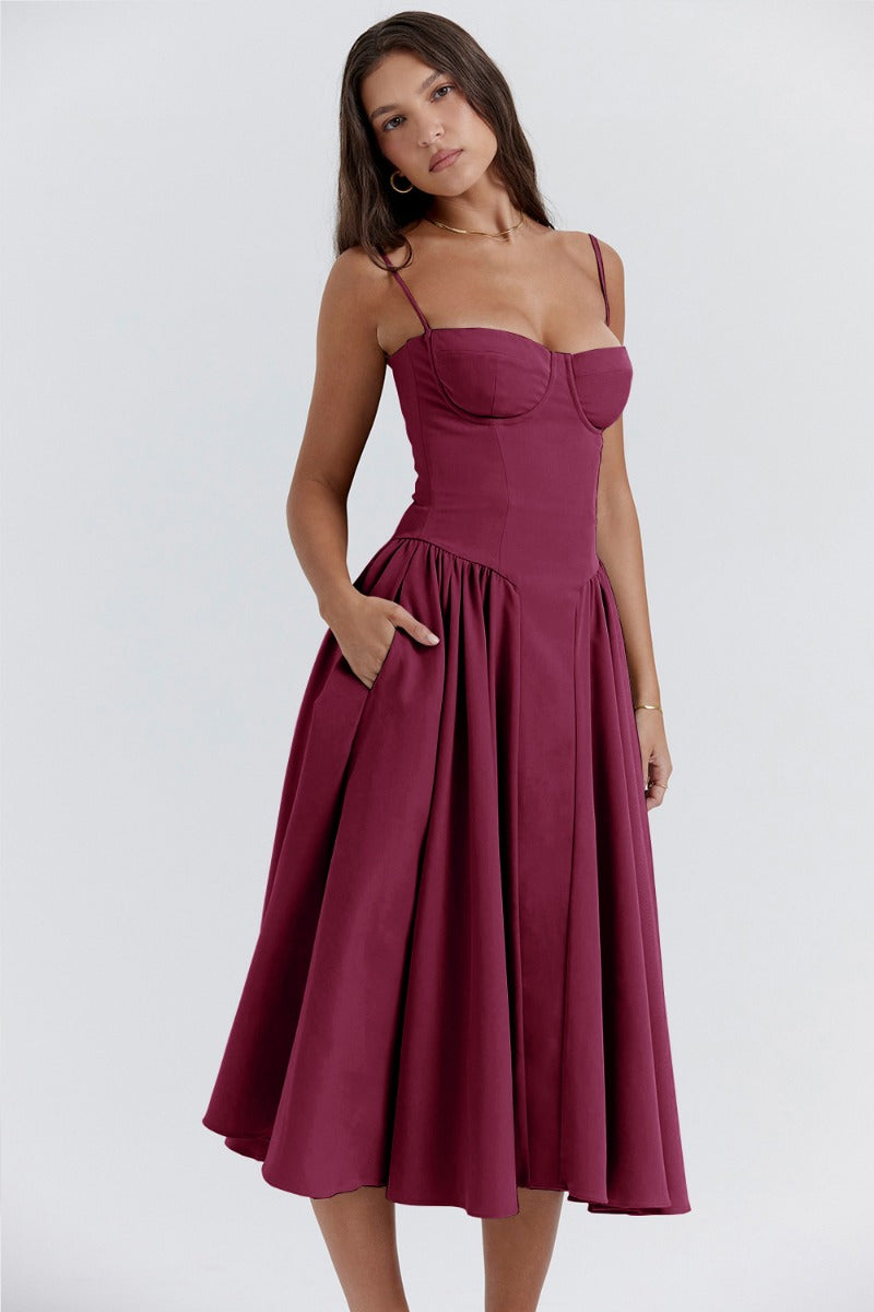 Tulum – Robe Midi Bustier Sans Manches
