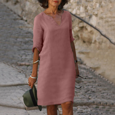 Lina - Robe midi d'été en coton léger