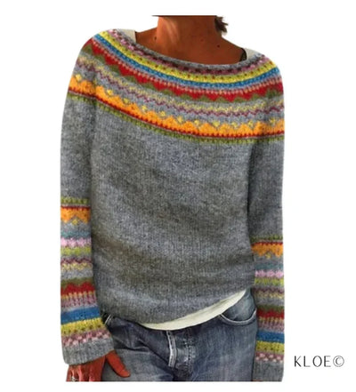 AtelierDeRoche™ | Pull tricoté d'automne avec motifs