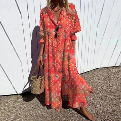 Margaux - Robe d'été boho avec décolleté en V et manches