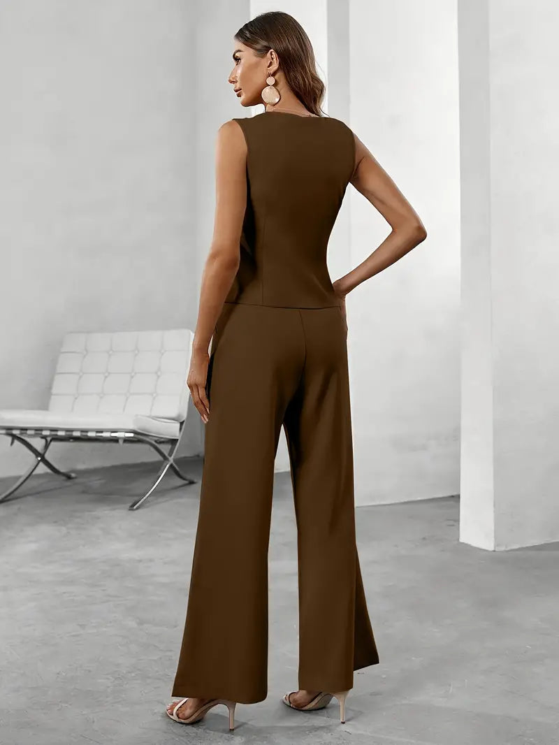 Ensemble gilet et pantalon sur mesure pour femme