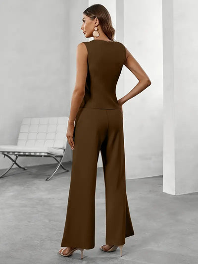 Ensemble gilet et pantalon sur mesure pour femme