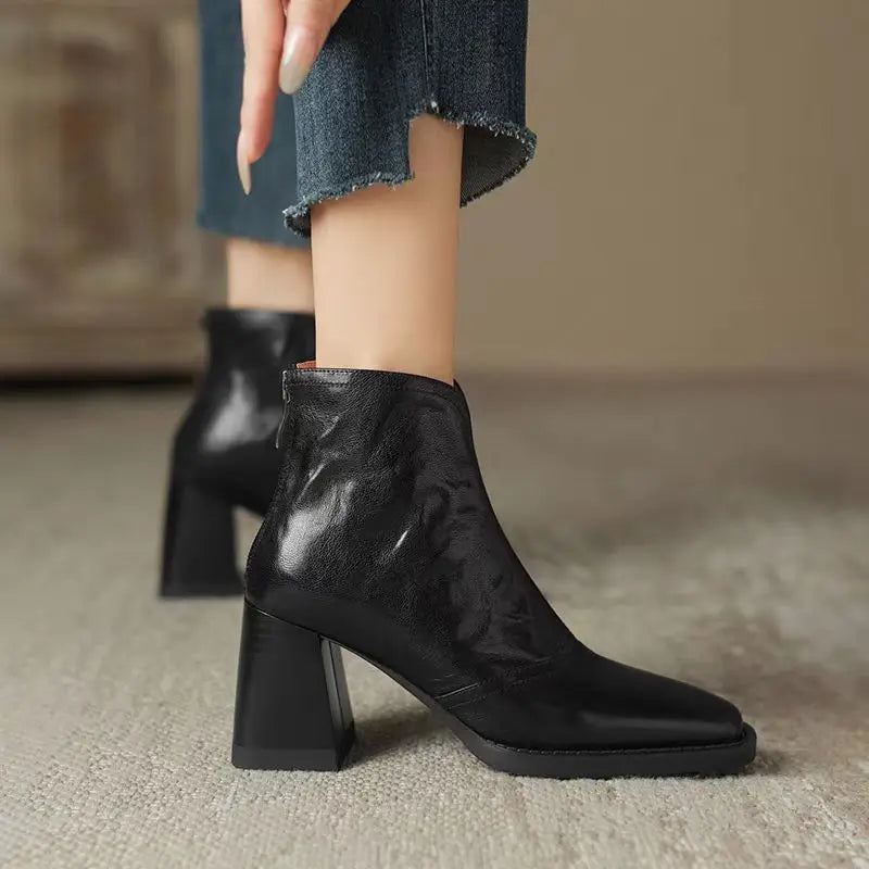 Bottines en Cuir Velouté Aphixta