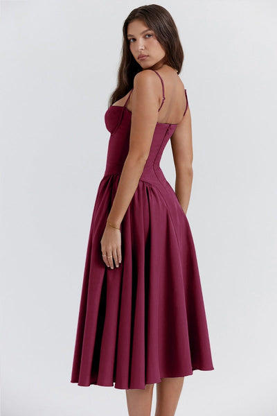 Tulum – Robe Midi Bustier Sans Manches