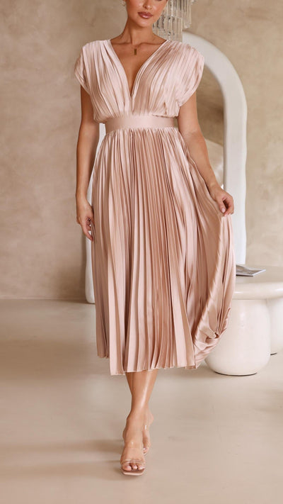 Madilynn | Robe Midi Plissée Légère et Envoûtante pour Femme