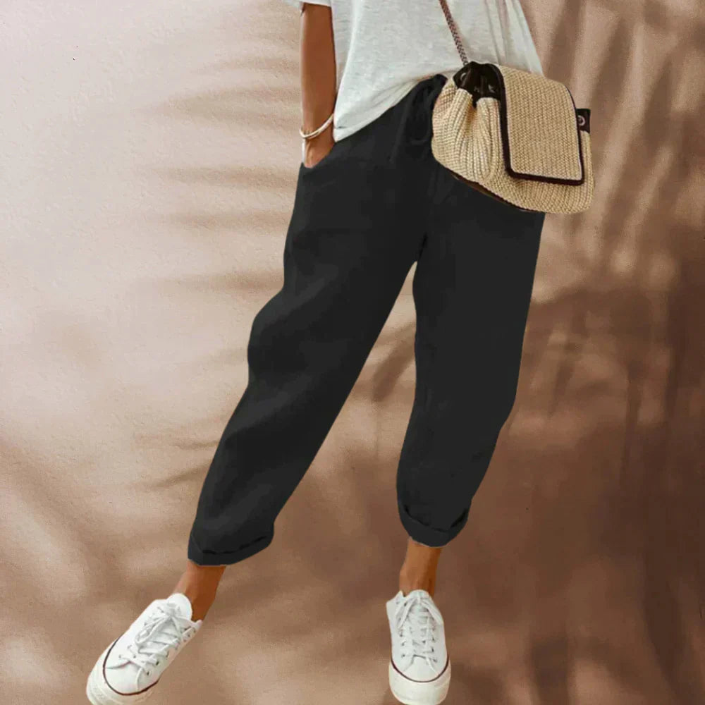 Agathe | Pantalon court femme | Cordon de serrage