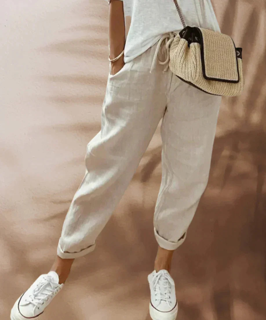 Agathe | Pantalon court femme | Cordon de serrage