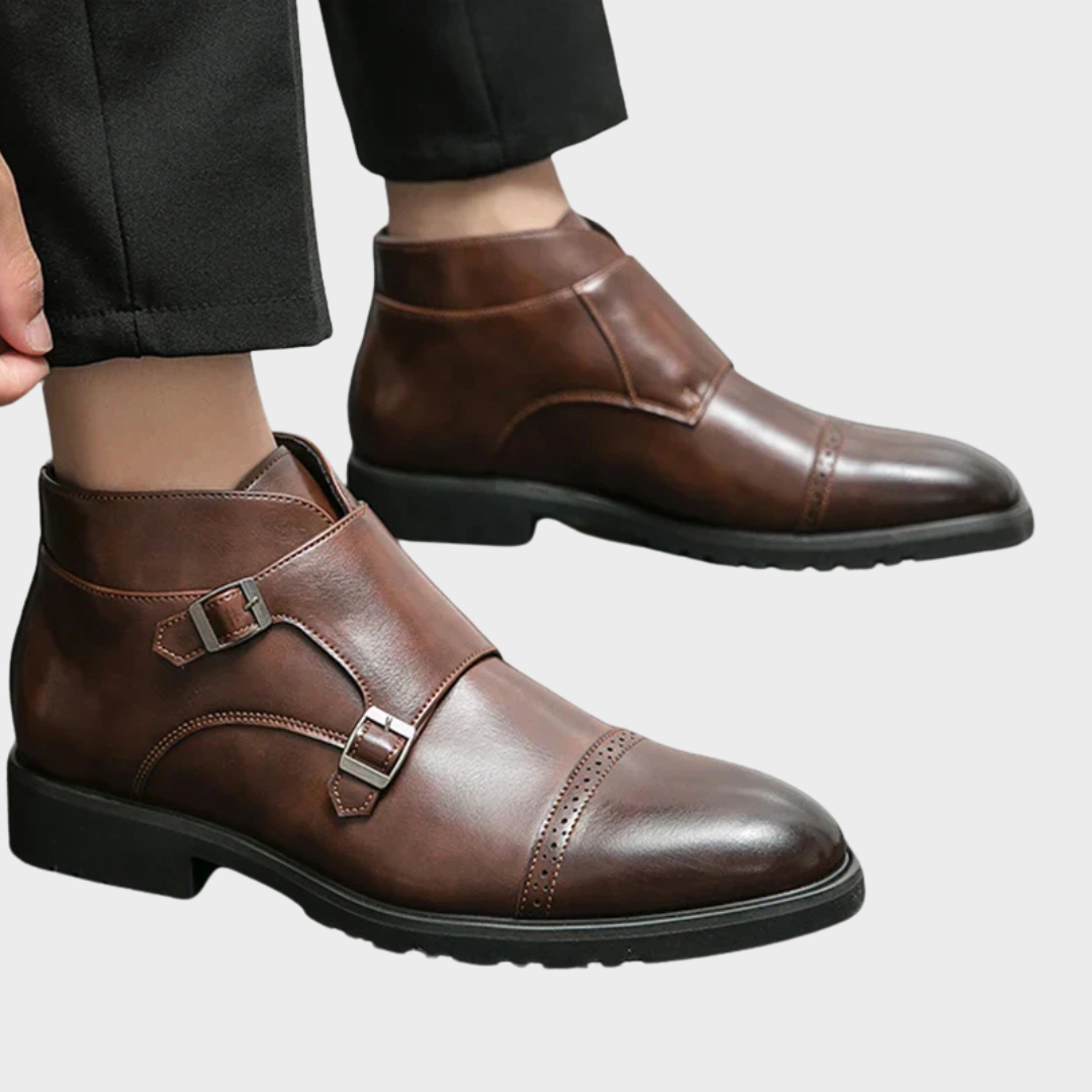 Parker | Bottines en simili cuir avec double boucle monk