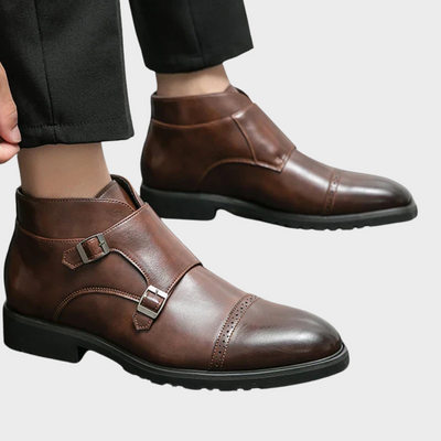Parker | Bottines en simili cuir avec double boucle monk