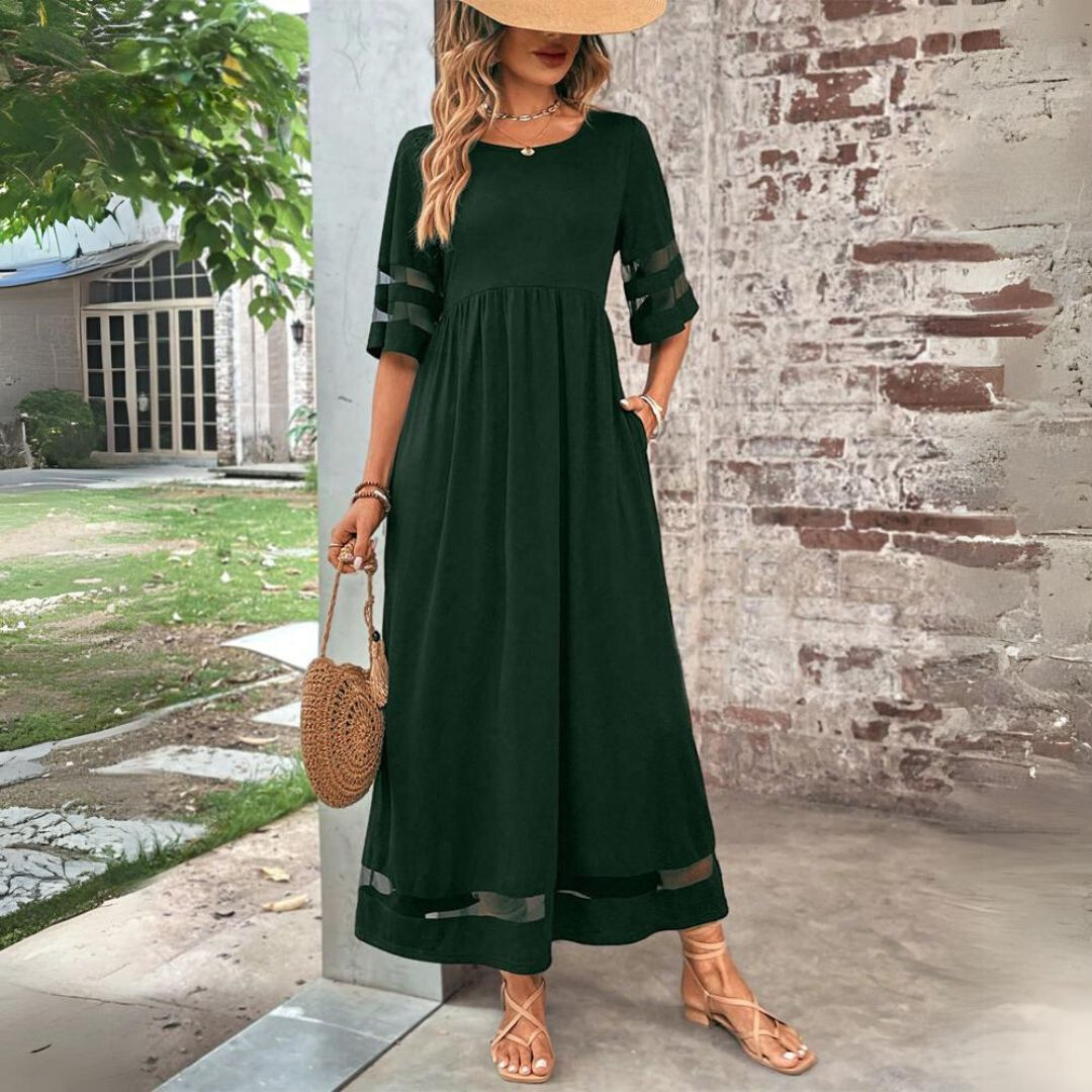 JADE - Robe maxi élégante en tissu fluide