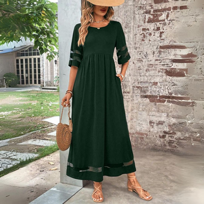 JADE - Robe maxi élégante en tissu fluide
