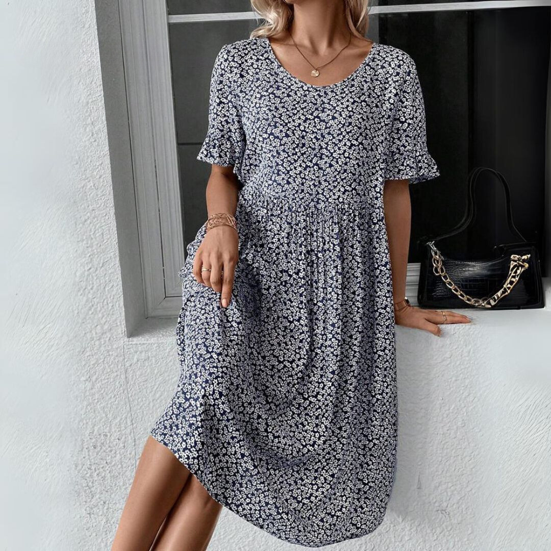 Léa - Robe midi élégante à pois pour toutes les occasions