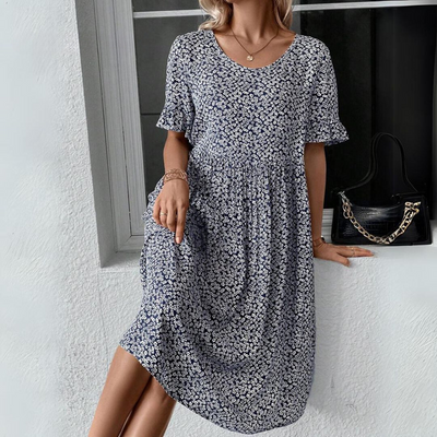 Léa - Robe midi élégante à pois pour toutes les occasions