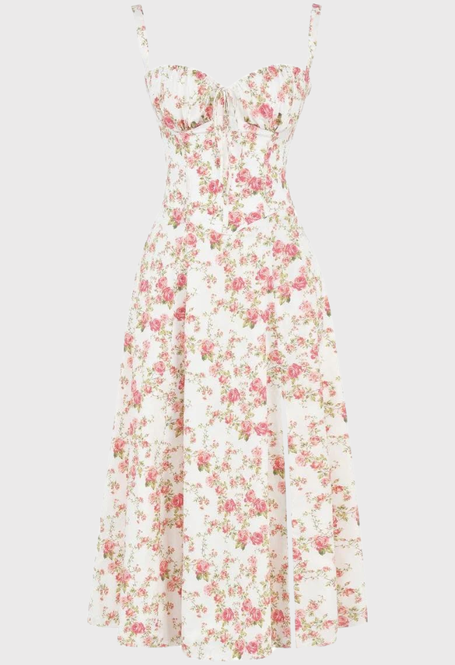 Fabiola - Robe bustier midi avec corsage et bretelles