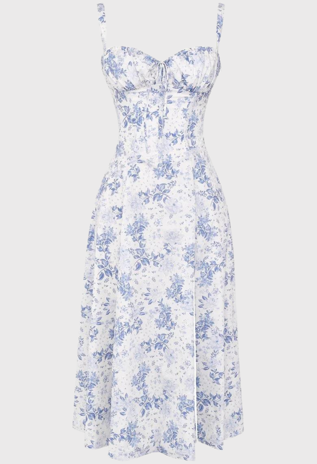 Fabiola - Robe bustier midi avec corsage et bretelles