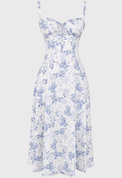 Fabiola - Robe bustier midi avec corsage et bretelles