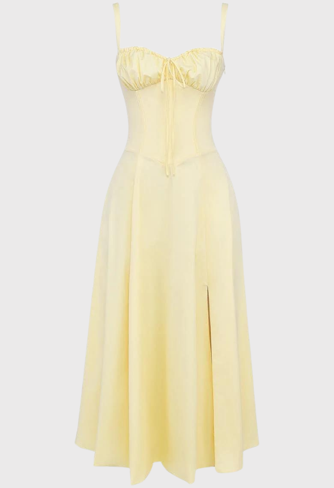 Fabiola - Robe bustier midi avec corsage et bretelles