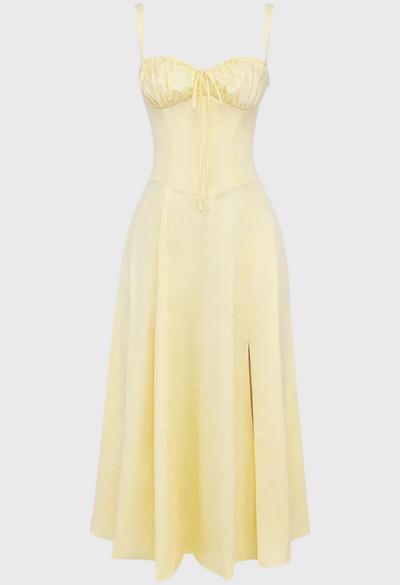 Fabiola - Robe bustier midi avec corsage et bretelles