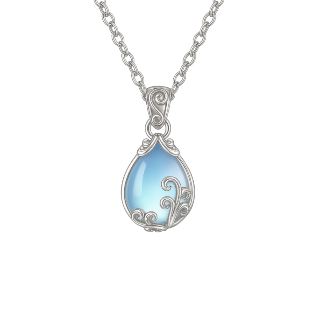 Collier ornement en pierre de lune