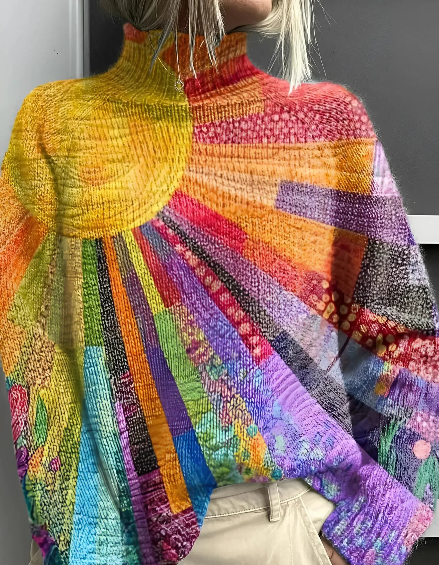 Ada | Pull en col roulé coloré et joyeux