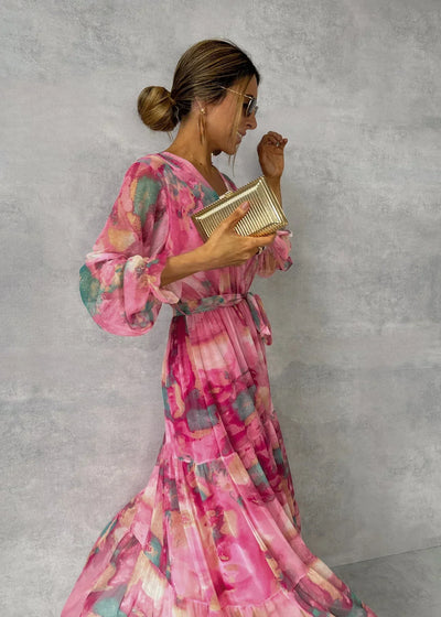 Annie | Robe d'été fleurie pour femme | Maxi