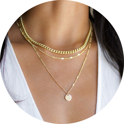 Collier "Isabel" en or 14 carats | 1+2