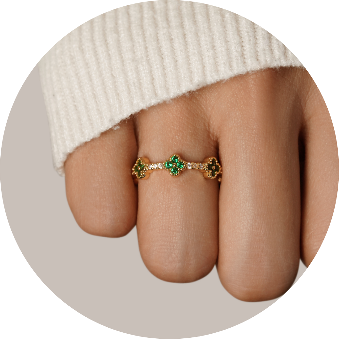 Marisol - Bague en Cristal en Forme de Trèfle