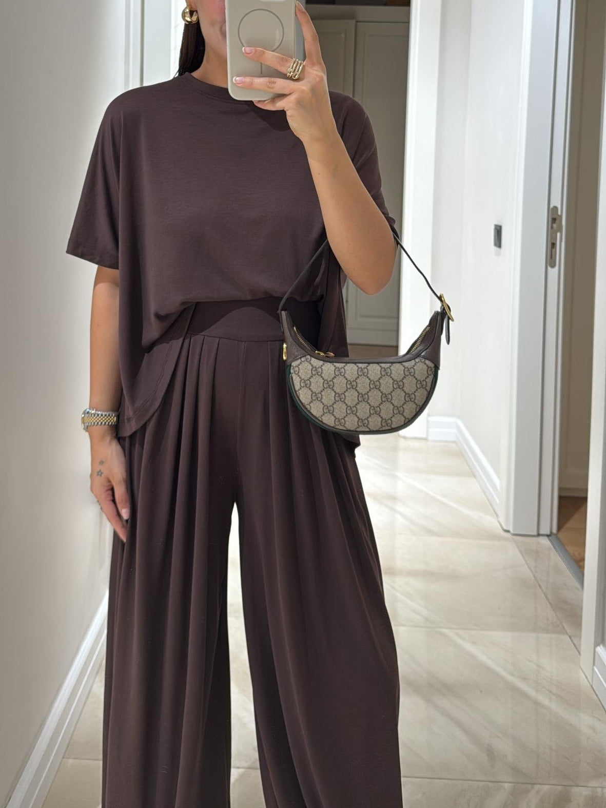 Senna| Ensemble Décontracté Gris Clair avec Haut et Pantalons Amples
