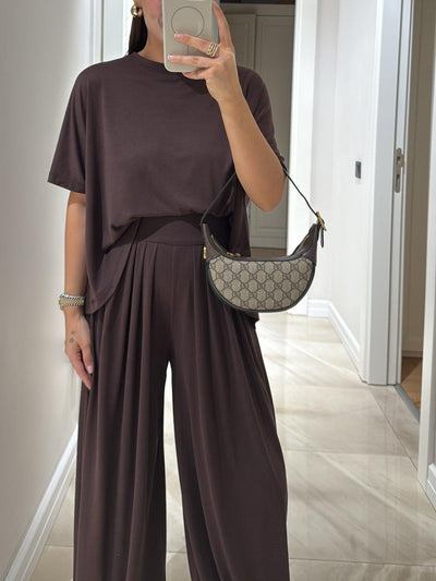 Senna| Ensemble Décontracté Gris Clair avec Haut et Pantalons Amples