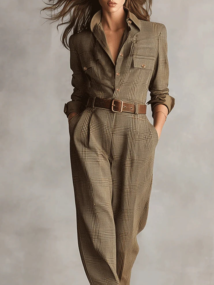 Zoë™ | Combinaison en tweed à carreaux, élégance intemporelle