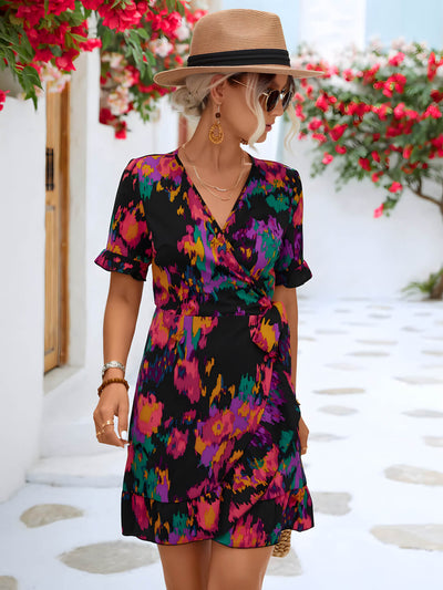 Lina - Robe à manches papillon et ceinture à la taille