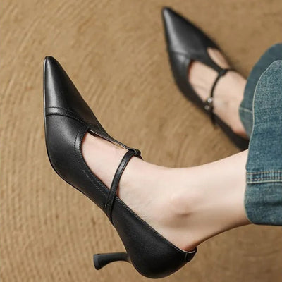Talons à barre en T pour femmes, finition lisse et élégante - Celestine