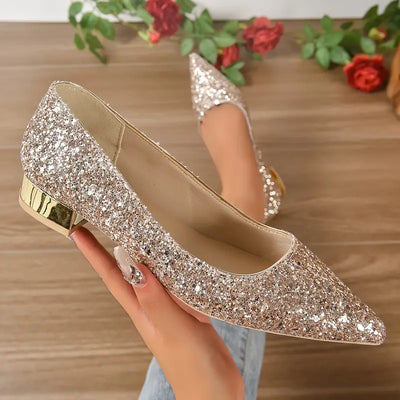 Xitlaly | Ballerines Élégantes à Paillettes Pointues avec Semelle Rembourrée pour Femme