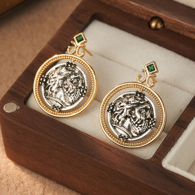 🇫🇷 Boucles d’oreilles pièce françaises en argent .925 et vieil or