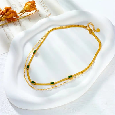 Collier Rétro Double Rang Sorella Gem | Or 18K