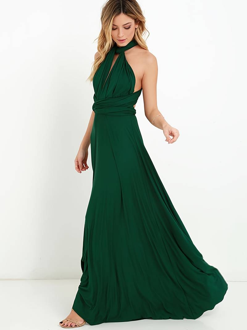 VELAVIE – Femme Robe Maxi Modulable 3-en-1 Fluide & Élégante