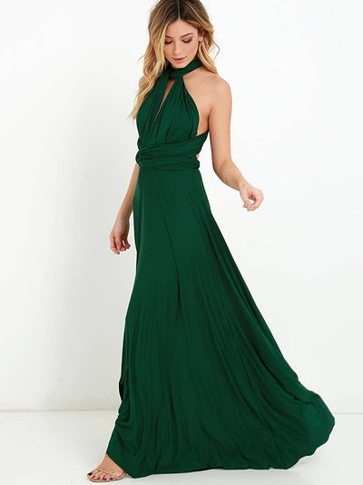 VELAVIE – Femme Robe Maxi Modulable 3-en-1 Fluide & Élégante
