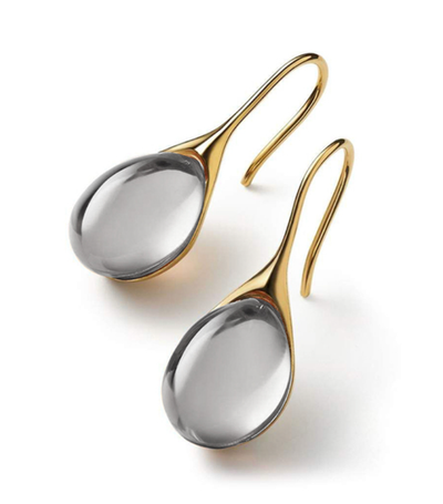 Pendants d'oreilles en cristal doré et argenté