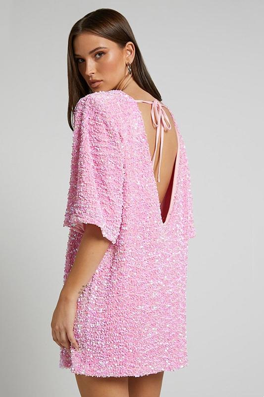 Ann | Robe Mini à Paillettes Dos Nu pour Femme
