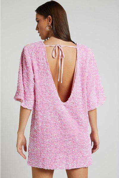 Ann | Robe Mini à Paillettes Dos Nu pour Femme