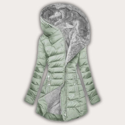 Manteau doudoune asymétrique à capuche élégant