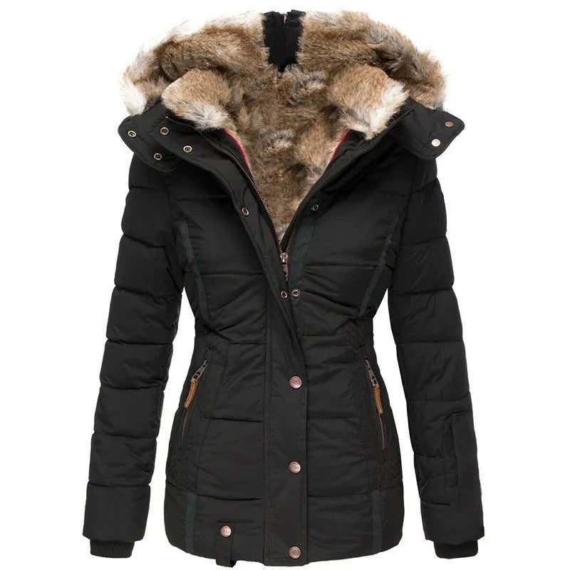 Zola | Manteau d'hiver chaud avec doublure en fausse fourrure