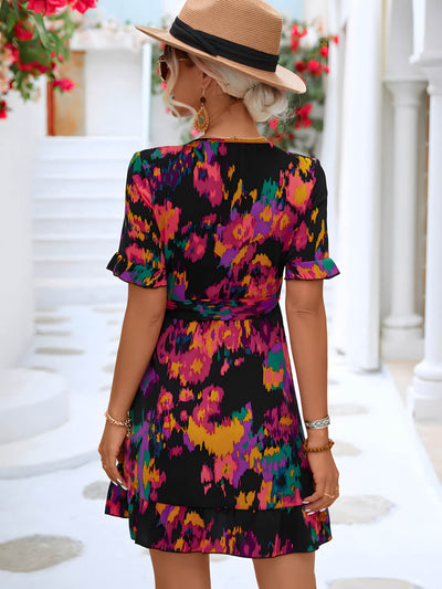 Lina - Robe à manches papillon et ceinture à la taille