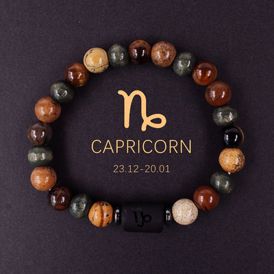 Bracelet Zodiaque en Pierres Naturelles – Ajustable et Unique